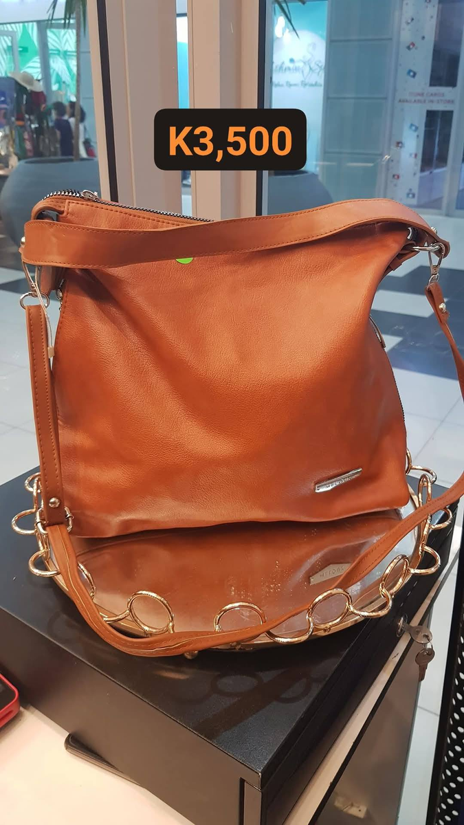 brown leather bag
