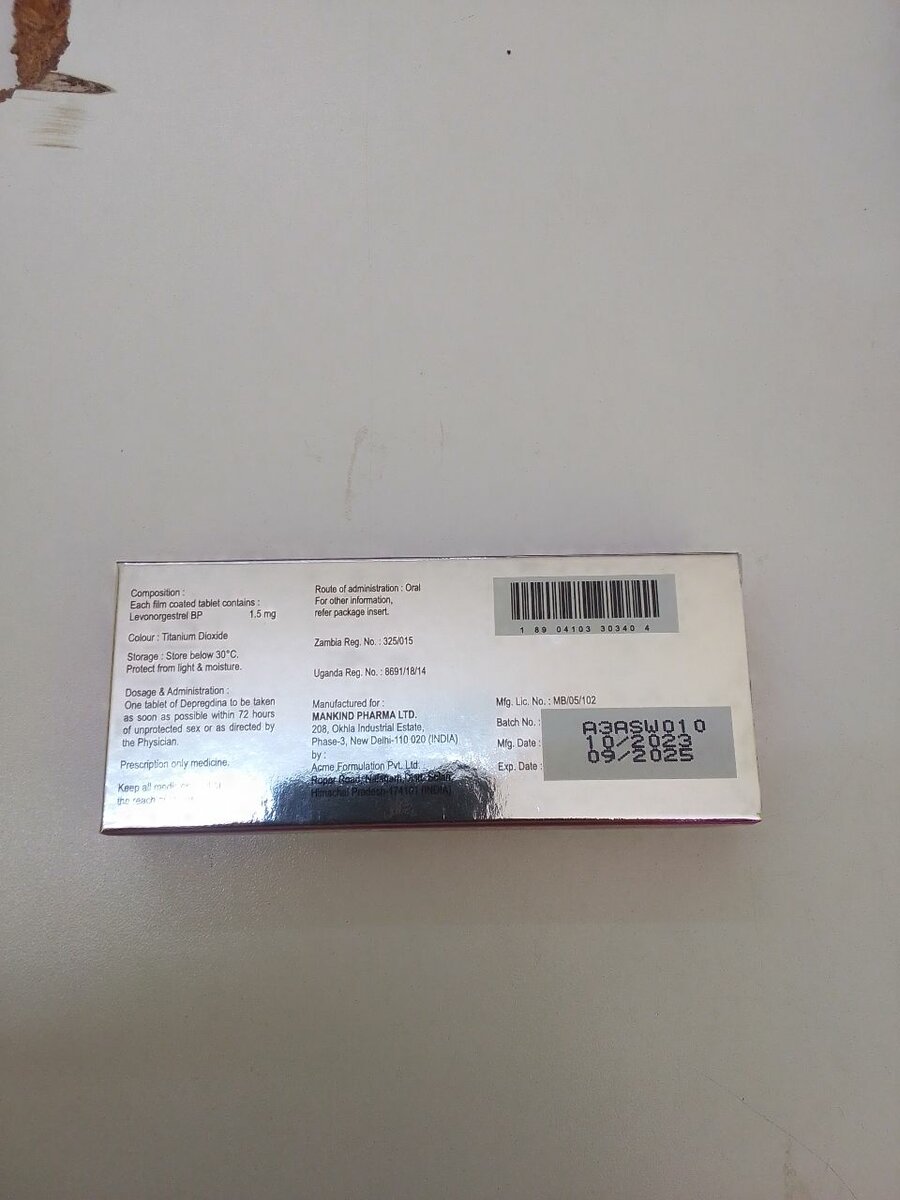 Morning after pill/contraceptive