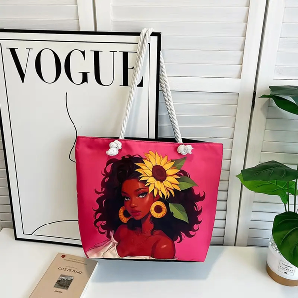 Sac cabas femme illustré