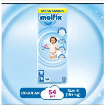 Molfiix diaper size 6, 54 pcs jumbo pack