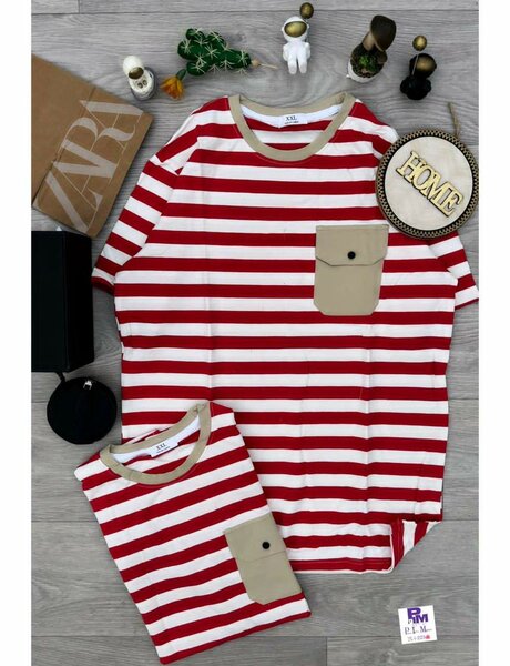 T-shirt rayé poche avant