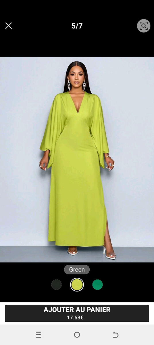 Robe Longue Vert Élégante