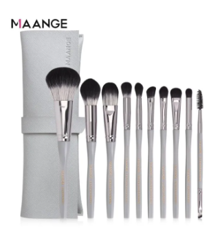 MAANGE Pro 10 Pcs Makeup Brush Set With Bag Powder Foundation Eyeshadow Lip Eyeliner Blush Blending Face Makeup Brushes tools
