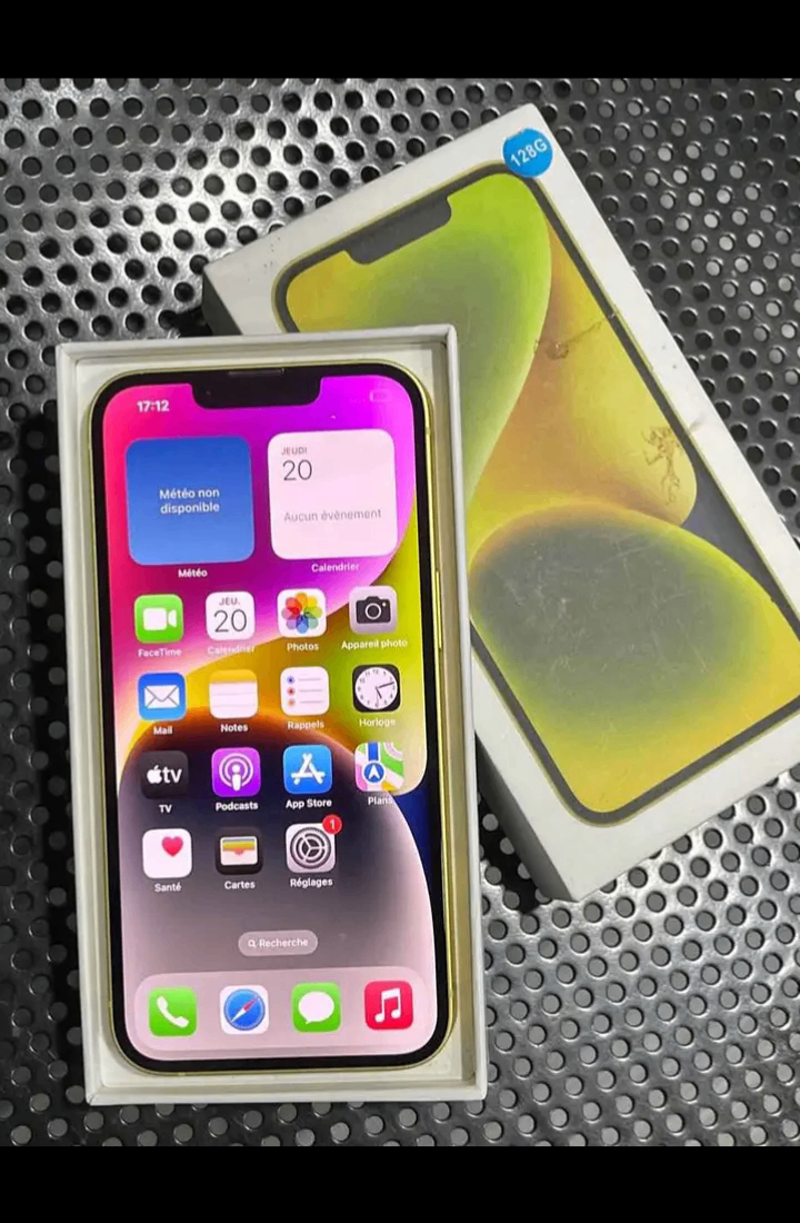iPhone 14 jaune 128 Go neuf