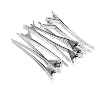 Stainless Steel Hair Sectioning Clips (12 Pack) - Strong Grip, Anti-Slip, Salon Quality, Durable Duckbill Clips