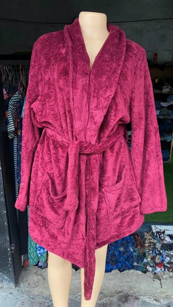 Beautiful and comfortable women's bathrobe dark pink