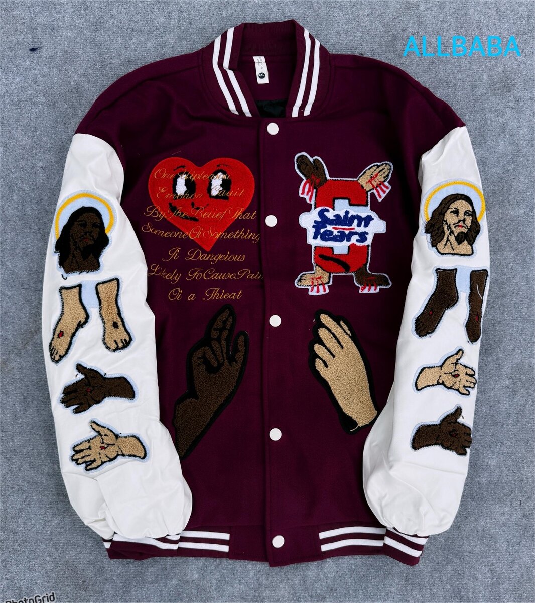 Veste universitaire tendance patchwork