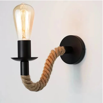 Rope Wall Light Retro E27 Decoration Interior Bedside Light Dining Room Decorative Light