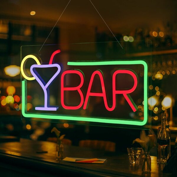 Enseignes néon bar colorées