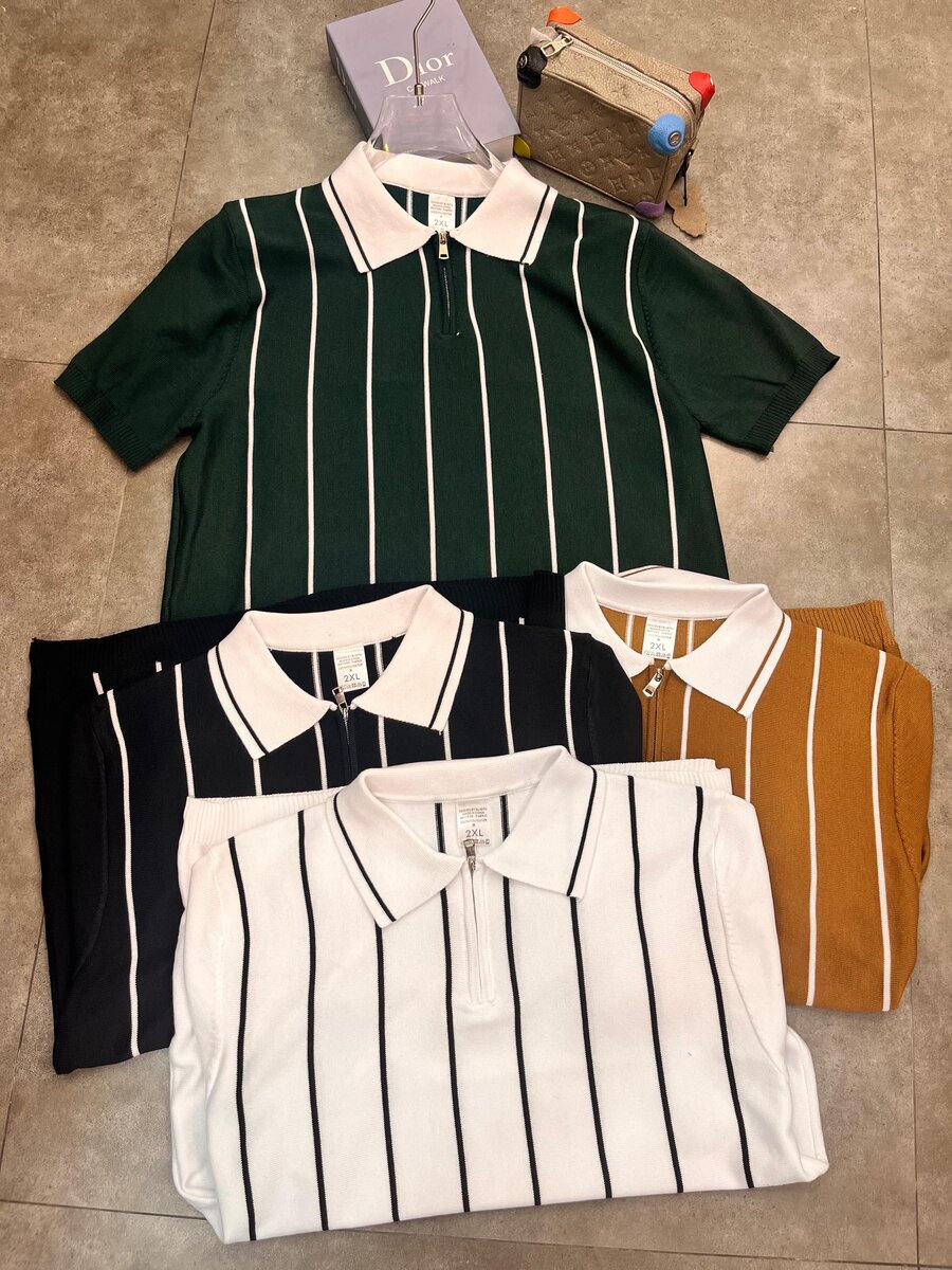 Polos chics à rayures en coton