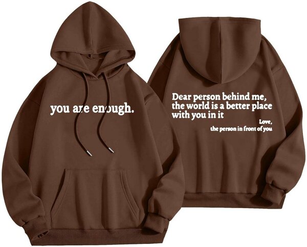 Sweat à capuche avec message inspirant