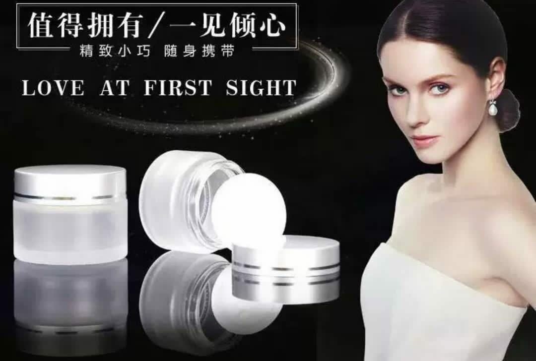 Cosmetic glass bottles, jars,