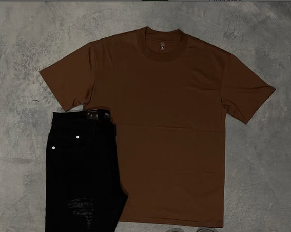 brown t-shirt