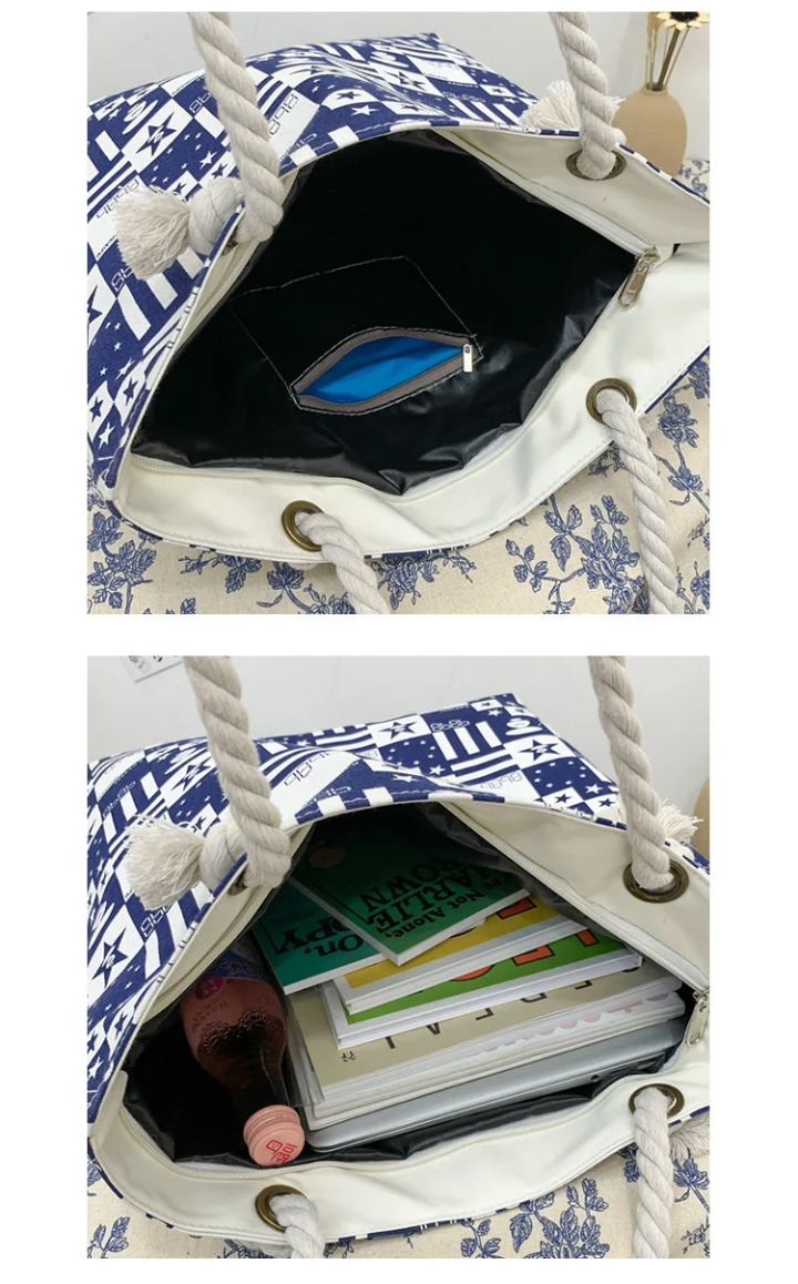 Sac cabas à motif tropicaux