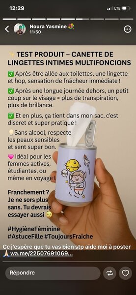 Lingettes Humides Canette