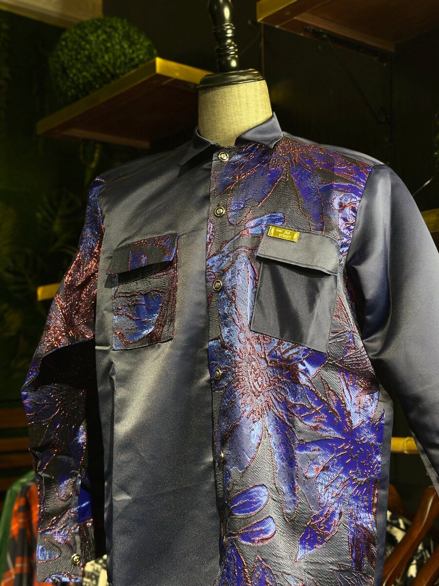 Chemise élégante bleue homme