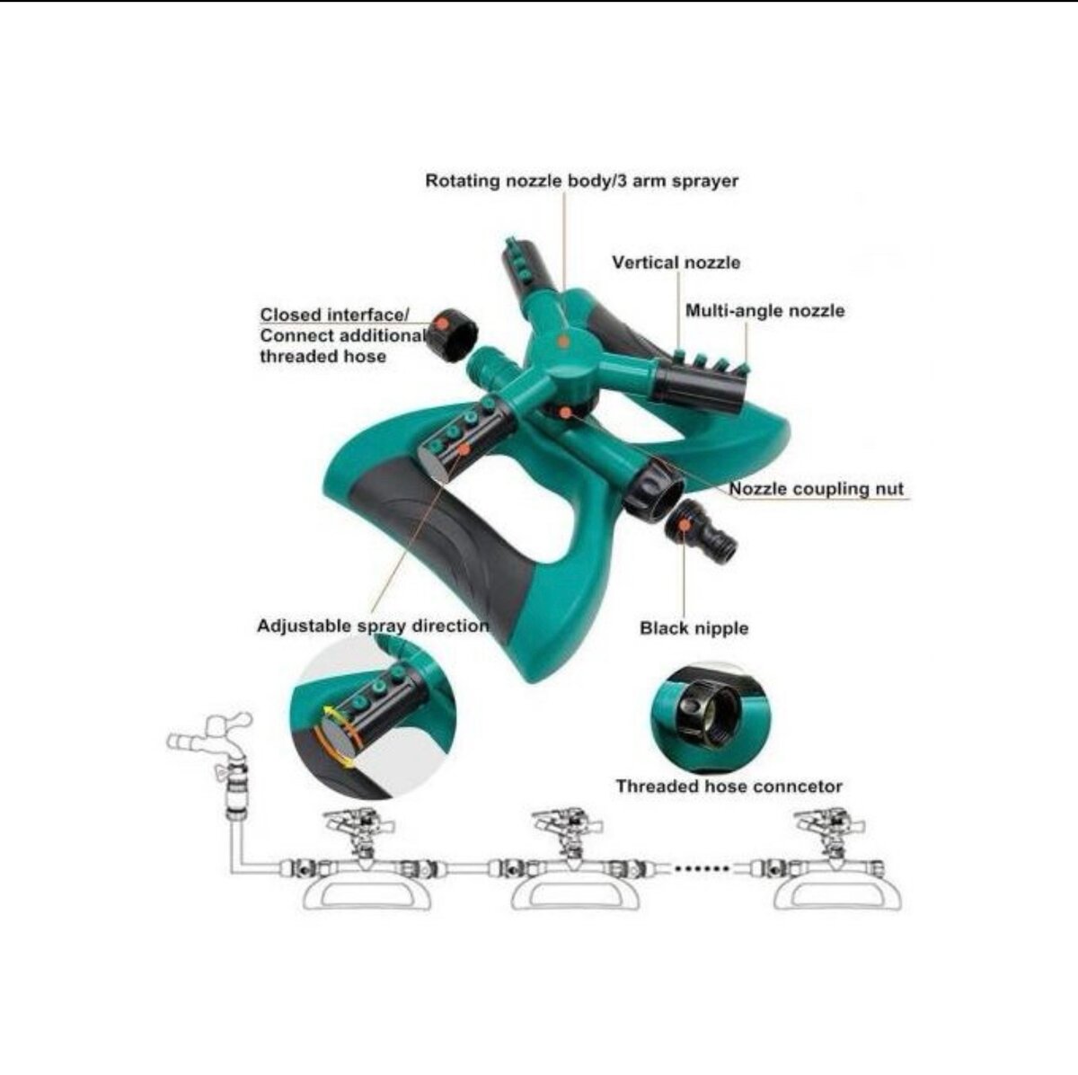 Arroseur De Jardin Automatique à 360 Degrés