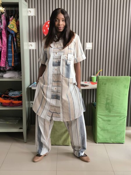 Ensemble tunique rayée