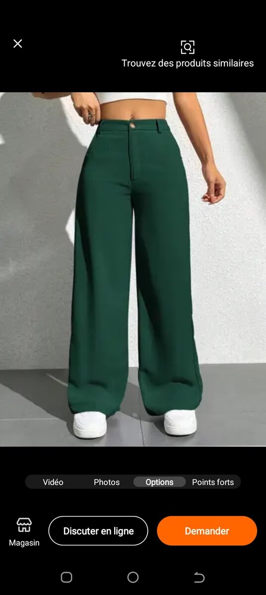 Pantalon large taille haute