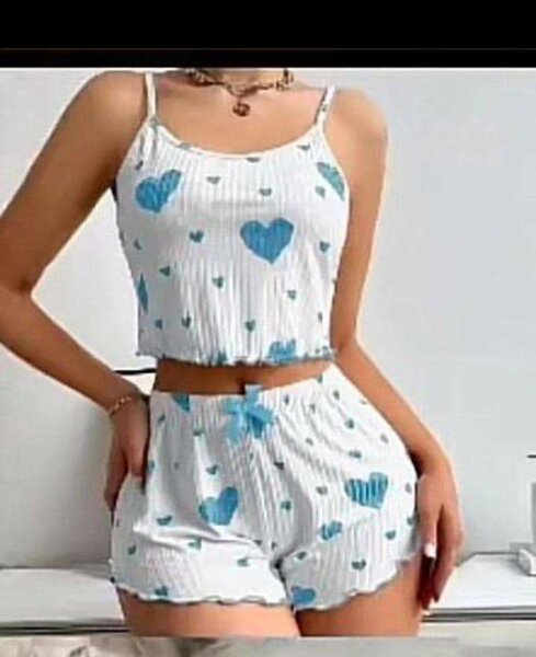 Pyjama léger à motifs cœurs