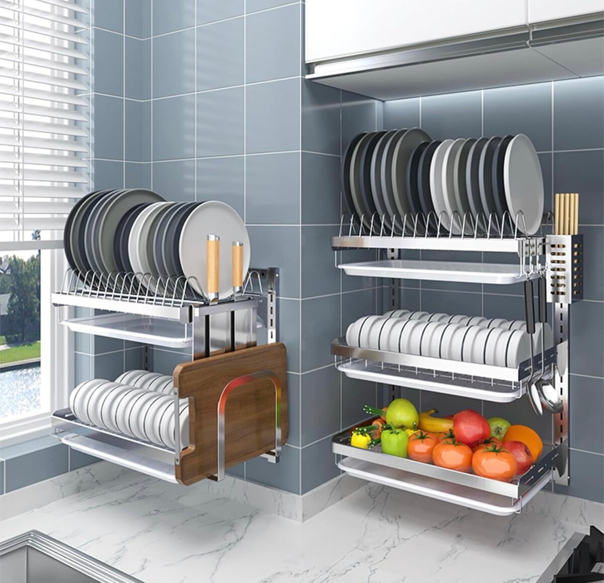 Égouttoir à Vaisselle en Acier Inoxydable, antirouille pour