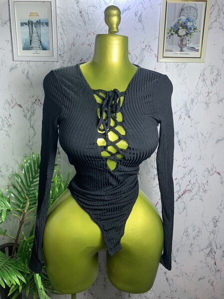 Body féminin à manches longues