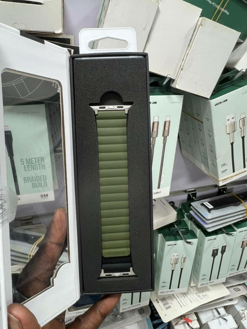 Bracelet de montre en cuir vert