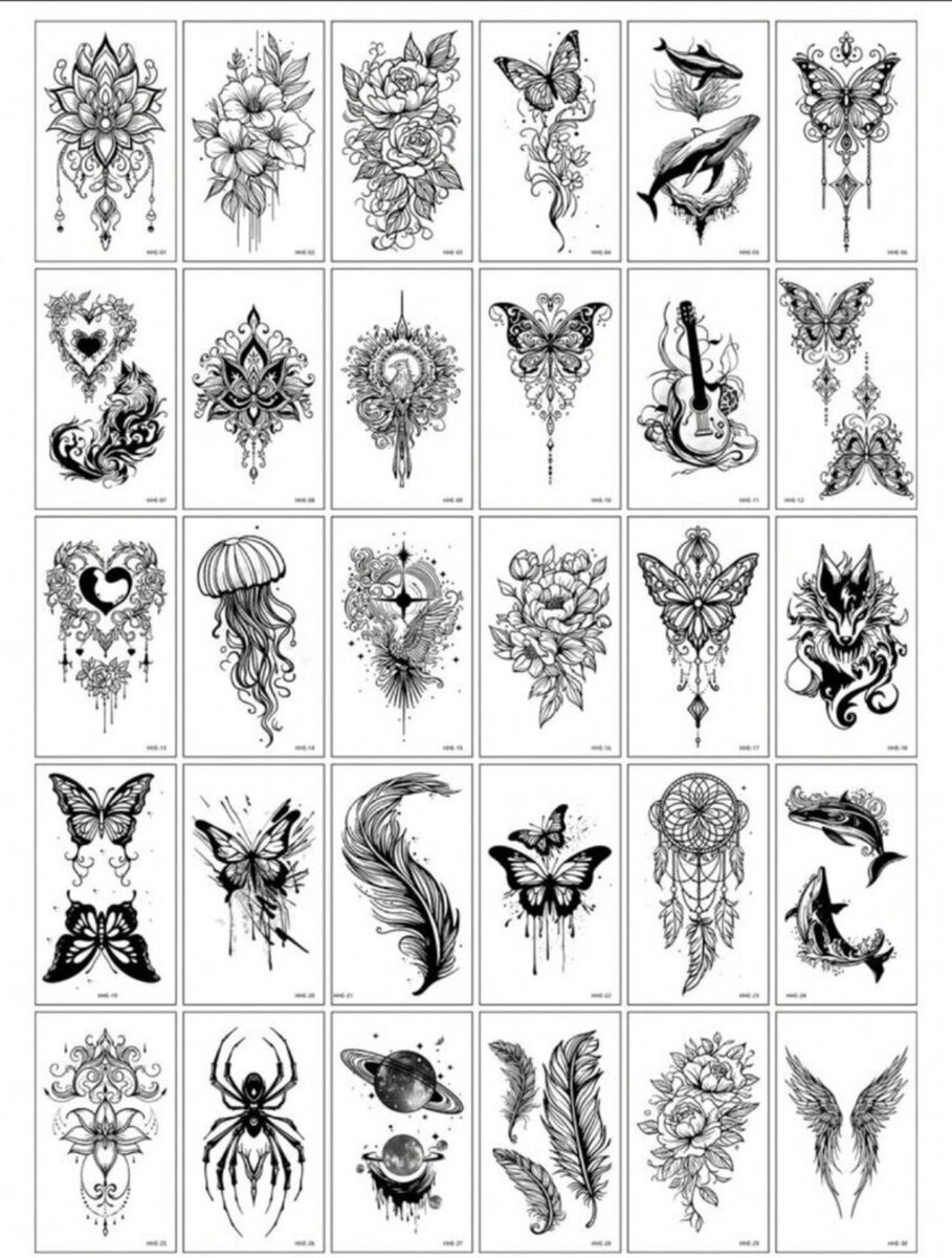 Tatouages temporaires floraux