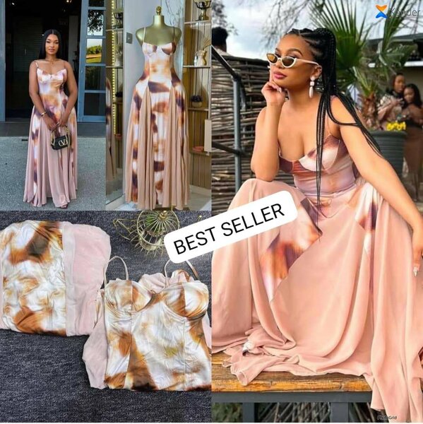 Robe Élégante en Satin Tie-Dye