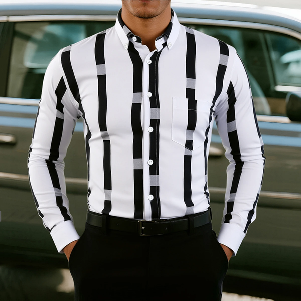 Chemise Rayée Élégante Homme