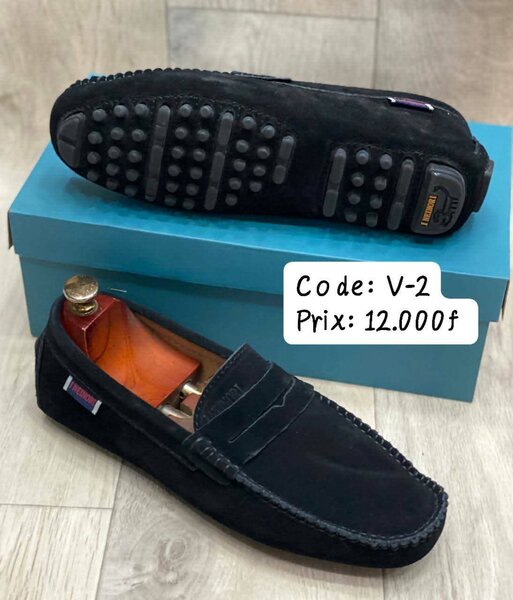 Mocassins en cuir noir homme