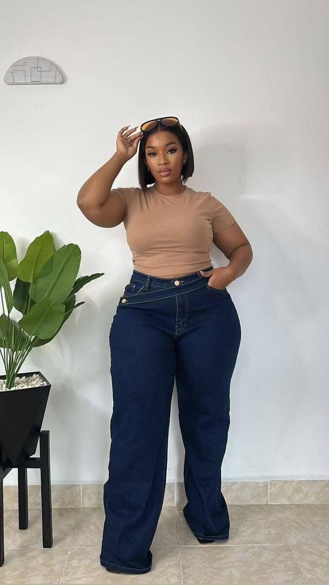 Jeans taille haute femme