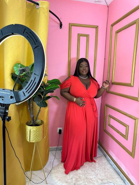 Femmes rouge robe longue