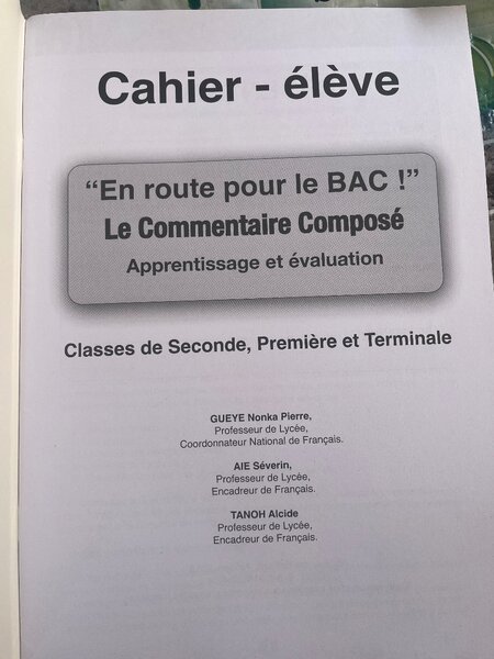 Cahier Élève BAC Français