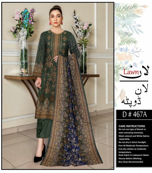 Printed lawn suit