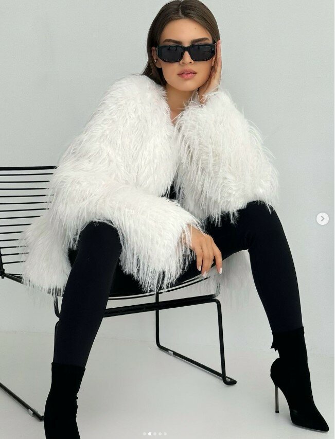Красивая женская шуба "Етти", белая