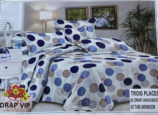 Drap 2 Places à Motifs Géométriques