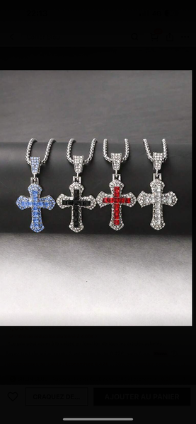 Collier Croix en Cristal Éclatant