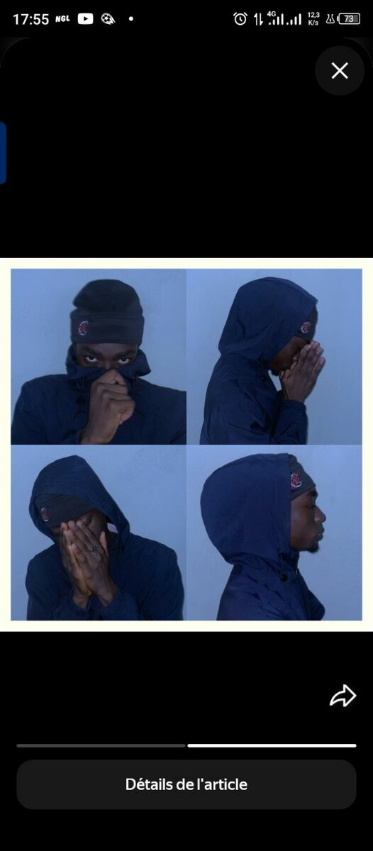 Bonnet en jersey noir logo