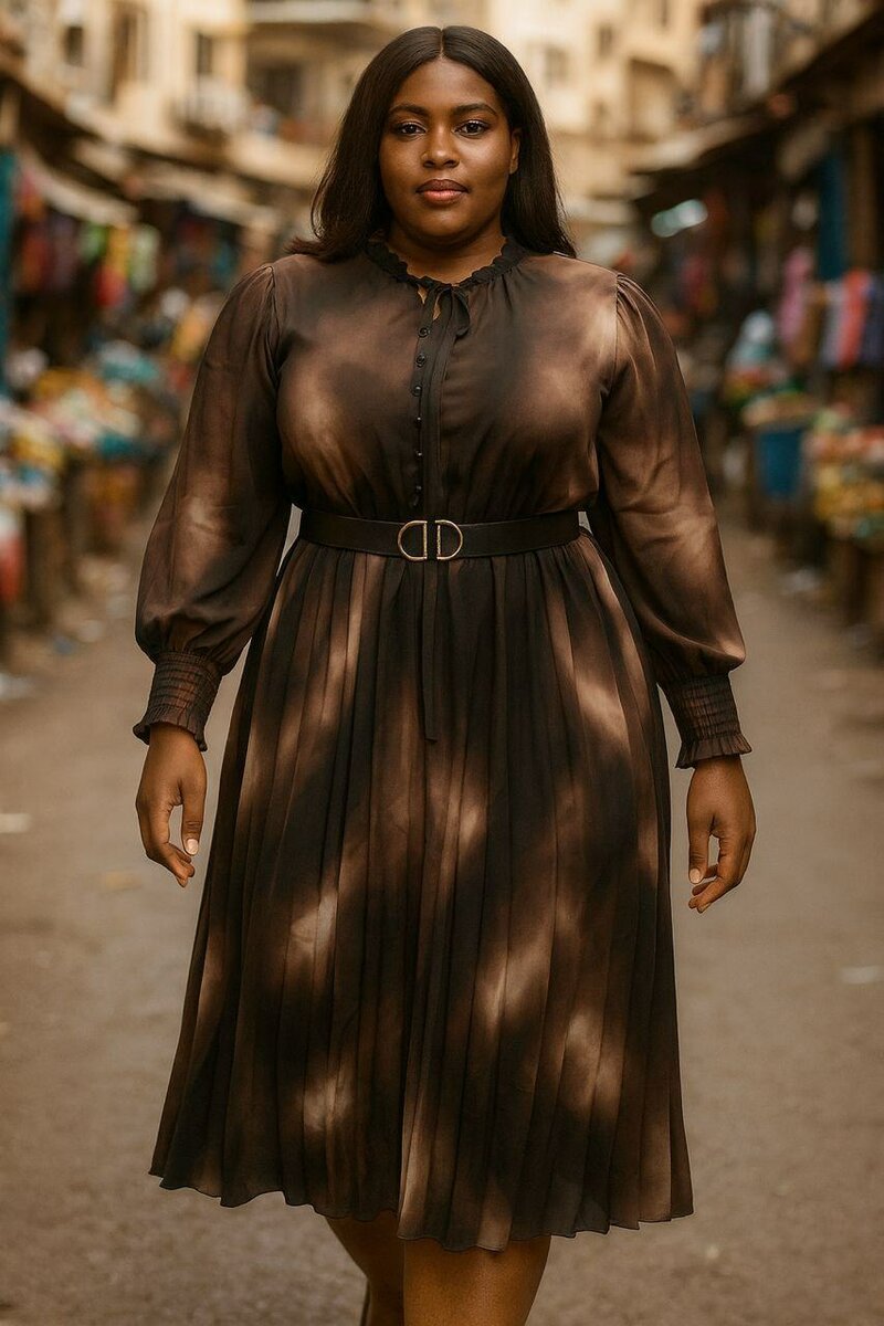 Robe Évasée Grande Taille Élégante Femme