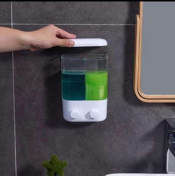 Distributeur de savon mural double