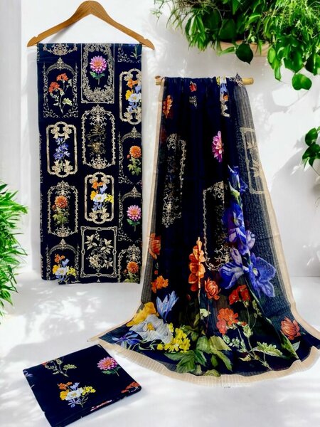 Printed lawn suit