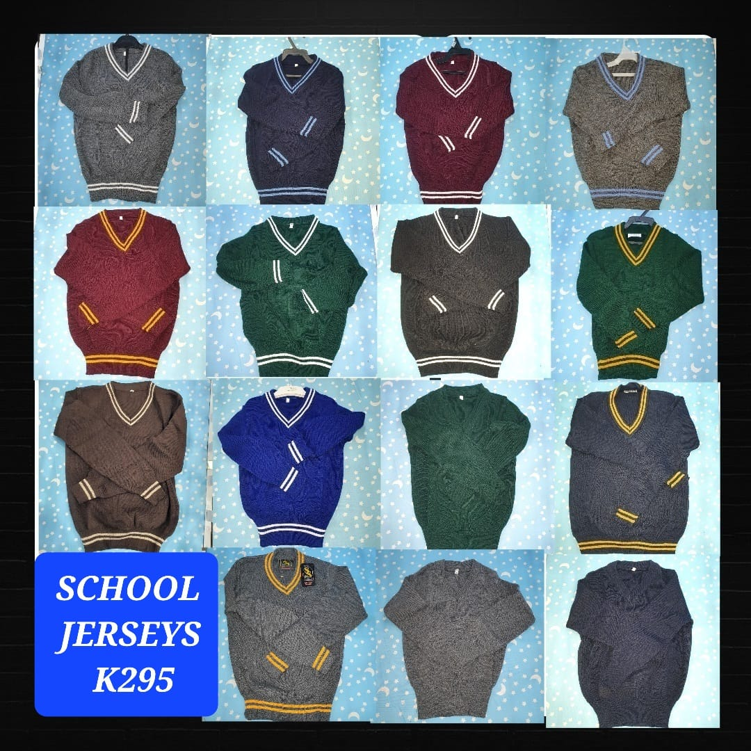 school uniform sweater with stripes
