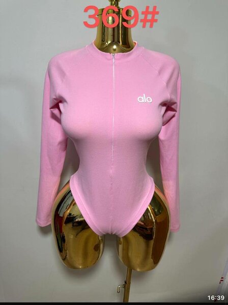 Body rose à manches longues