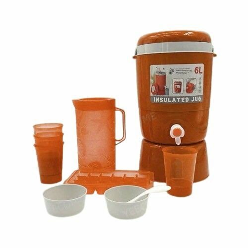 Glacière Et Ensemble De Carafe Verre Et Bol