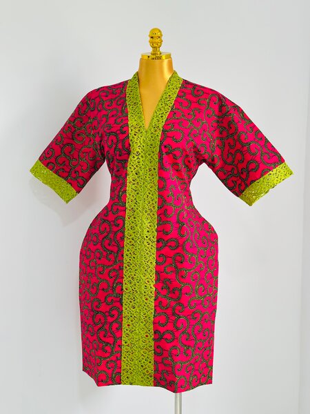 Vibrant Ankara Kimono Dress