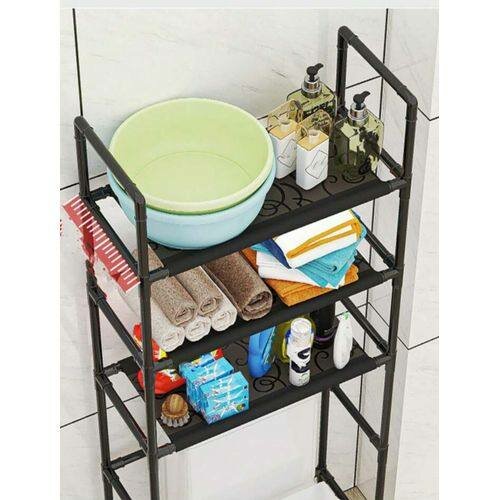 Étagère de toilette sur pied en acier inoxydable - Rangement