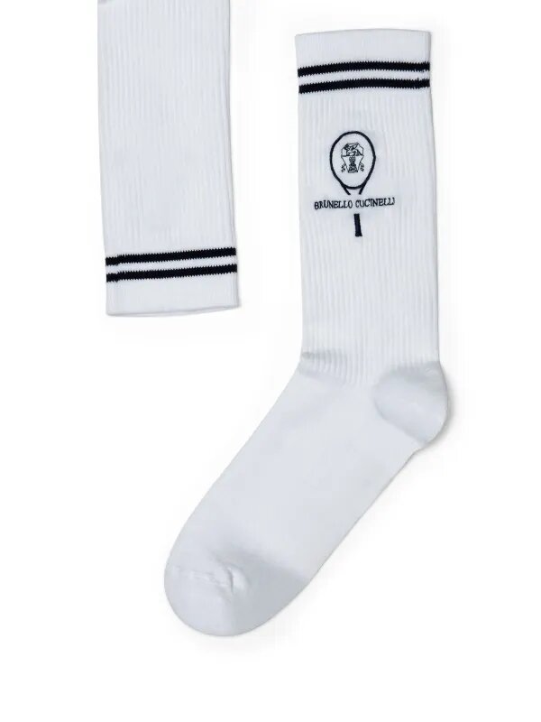 Brunello Cucinelli logo-embroidered socks