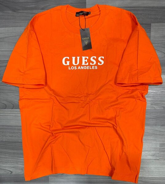 T-shirt Guess Orange Unisexe