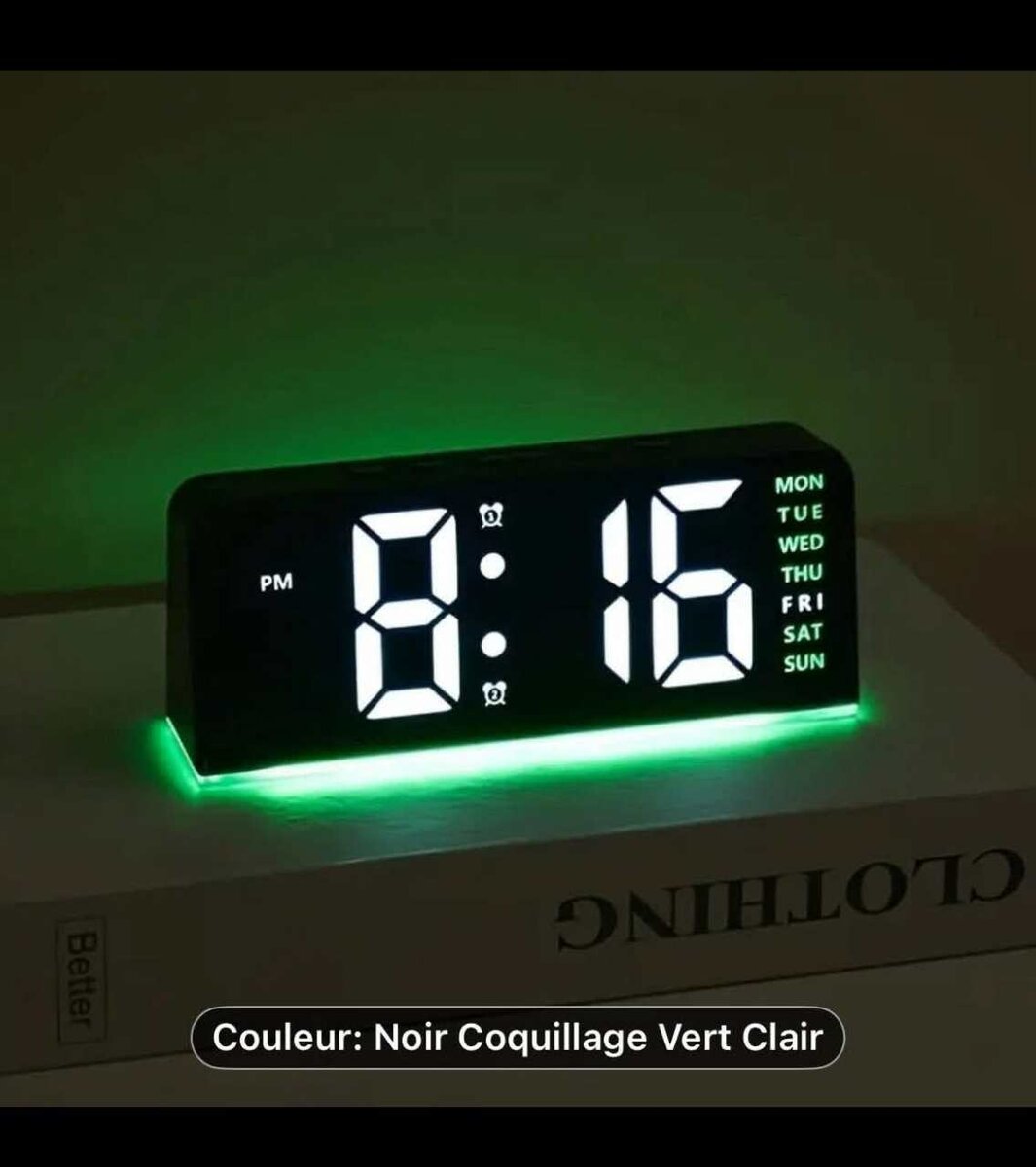 Réveil numérique LED multicolore